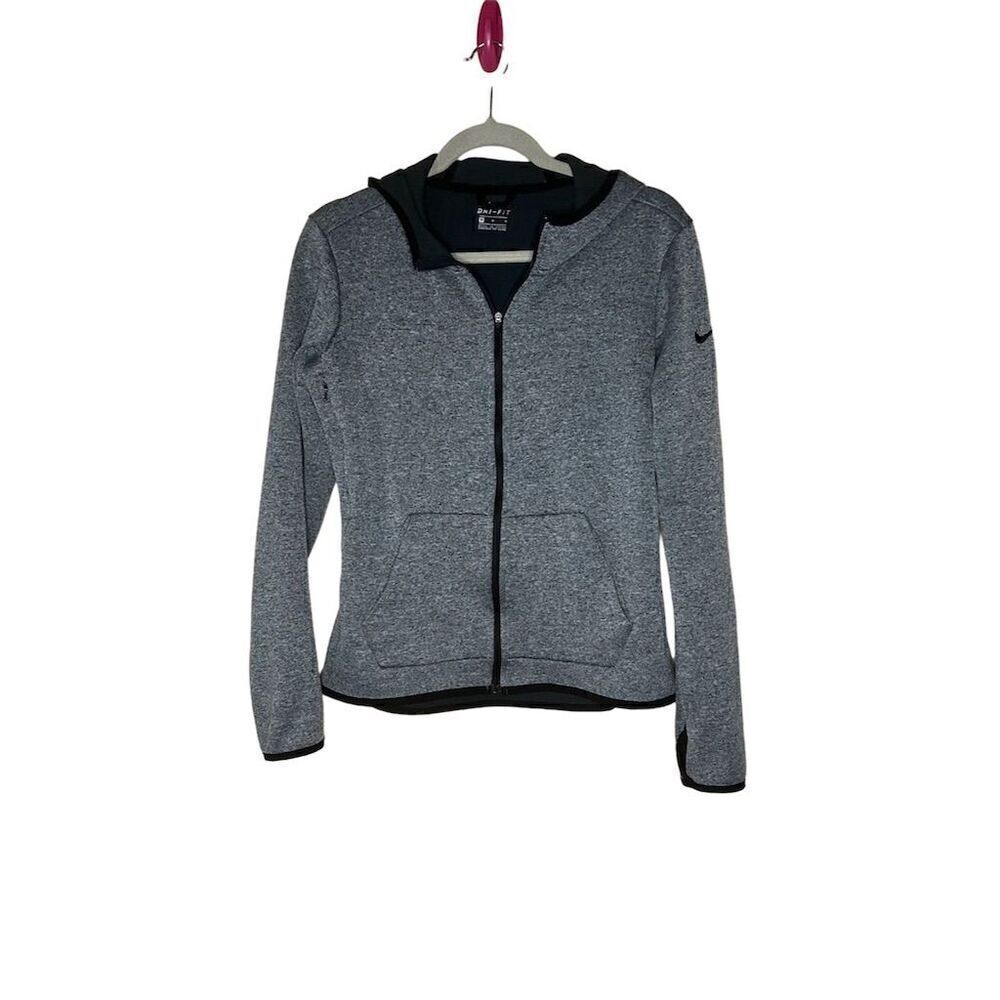 Nike Women's Dri-FIT Full Zip Hooded Jacket Gray Medium Long Sleeve Casual